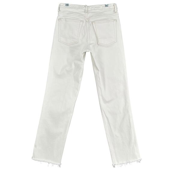 Topshop White Frayed Hem Jeans Cotton Blend Stretch Casual Womens 28 - Picture 2 of 7